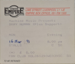London Hammersmith Ticket 1991